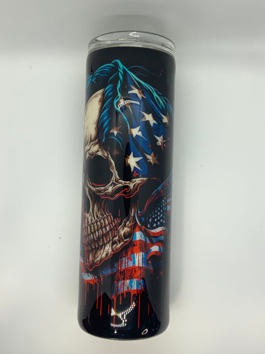 Skull Flag 30 oz. Skinny Tumbler