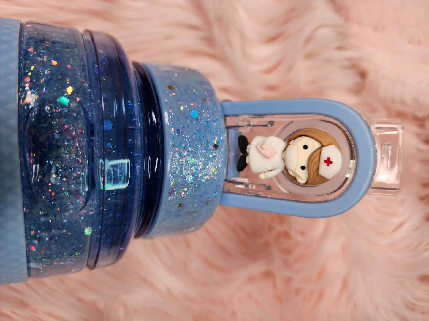 32oz Snow Globe Light Blue Nurse Tumbler