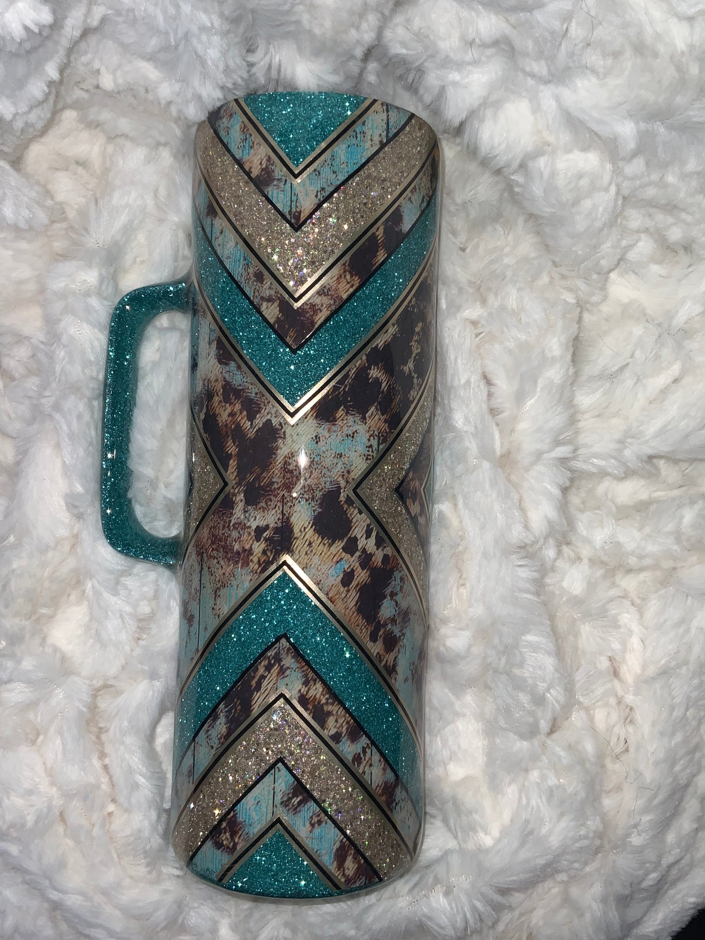 Teal Western 30 oz. Handle Skinny Tumbler