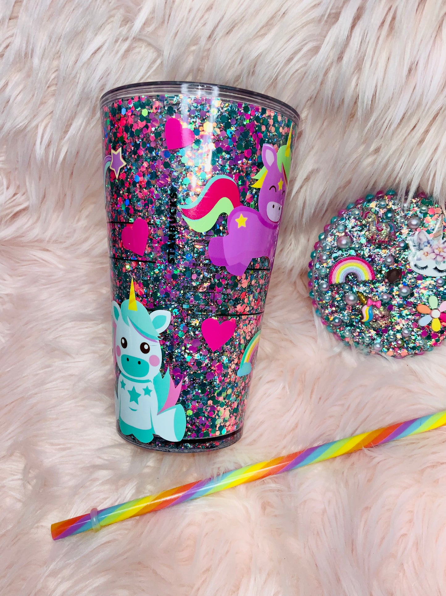 16 oz. Unicorn Snow Globe Tumbler