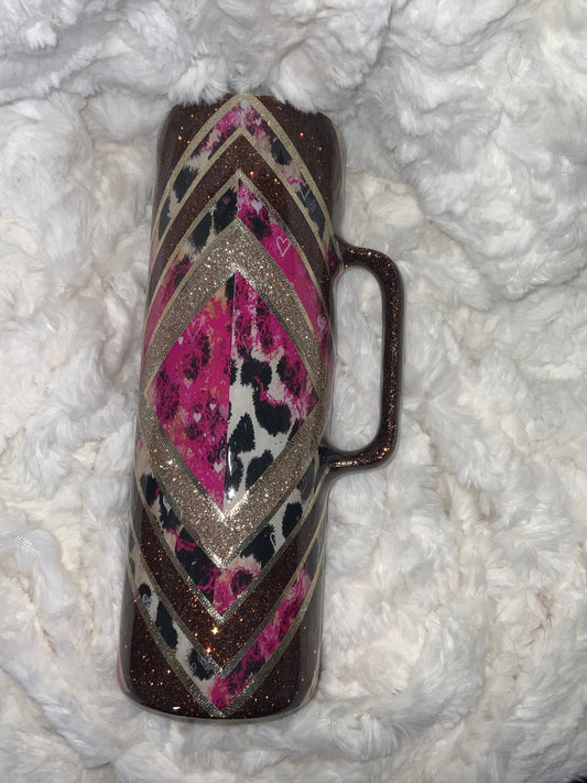 Pink Western 30 oz. Handle Skinny Tumbler