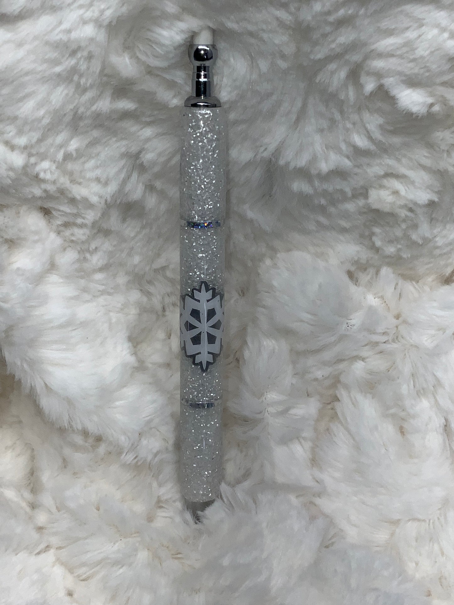 Steel Pencil-Silver Snowflake Glitter Pencil