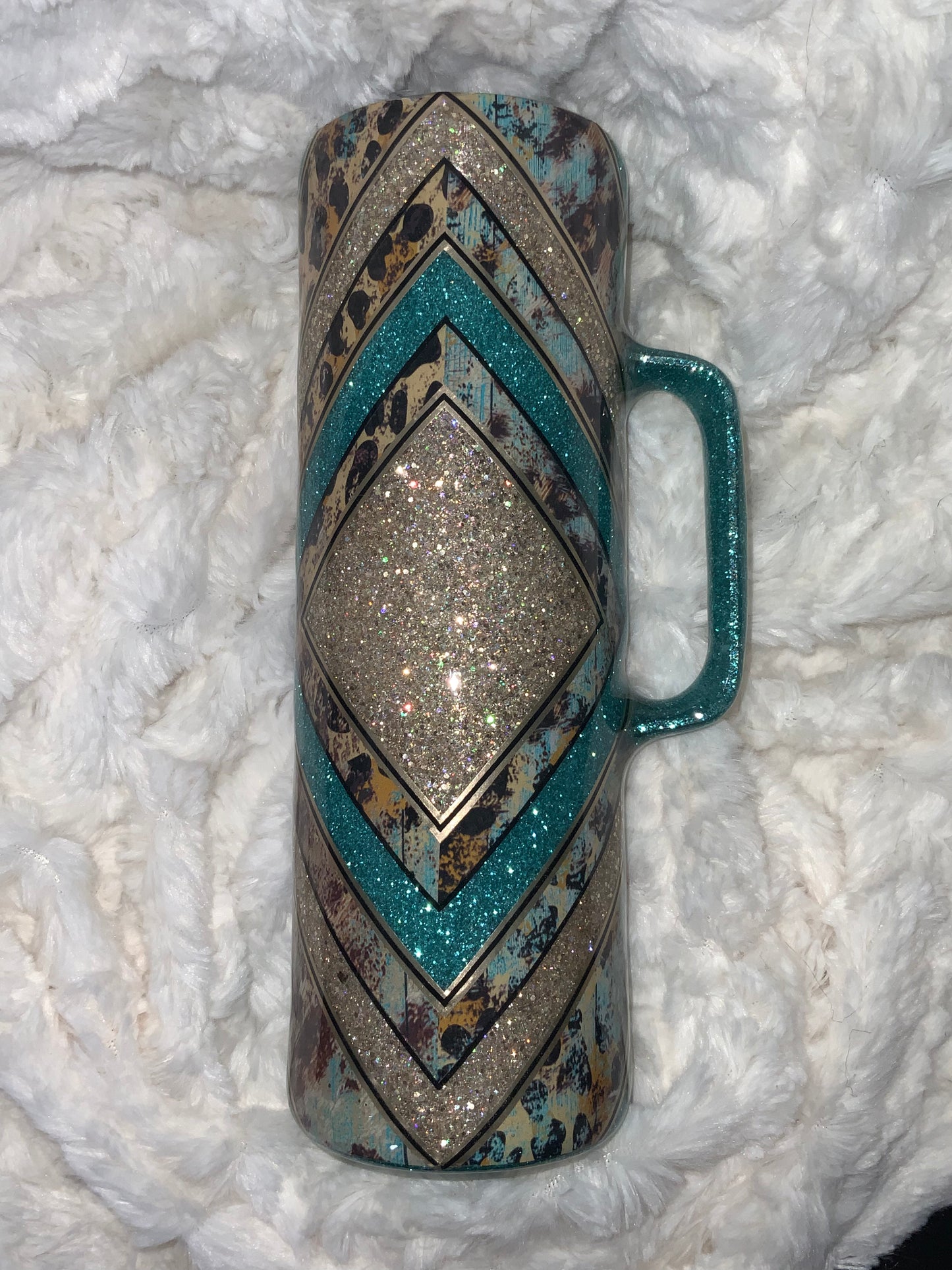 Teal Western 30 oz. Handle Skinny Tumbler