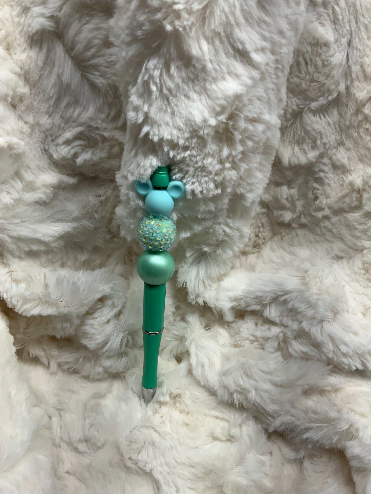 Bead Pen Mint Green/'Blue Mouse