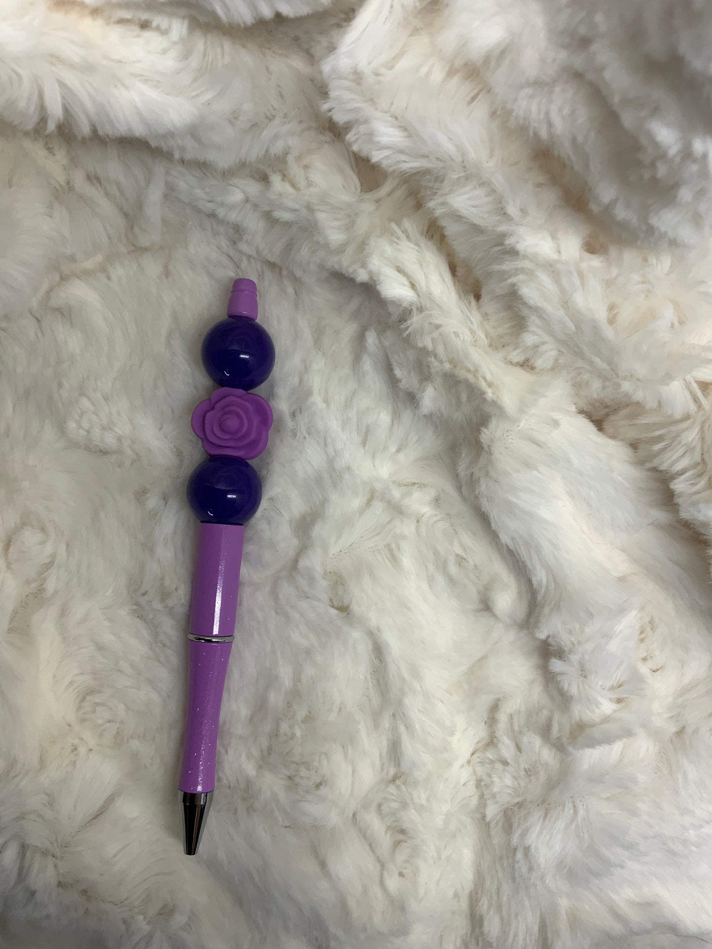 Bead Pen Purple Rose