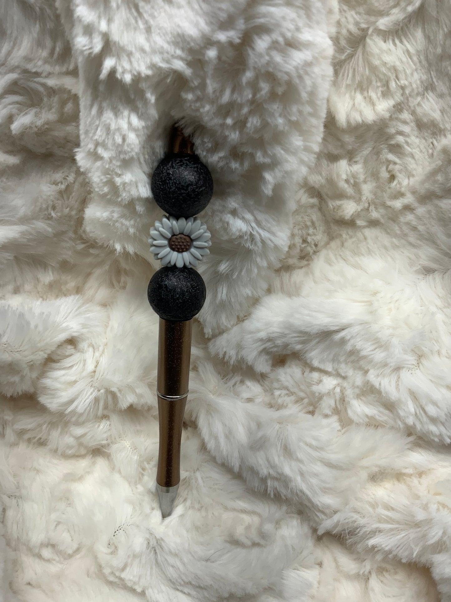 Bead Pen Bronze/Black/Gray Daisy